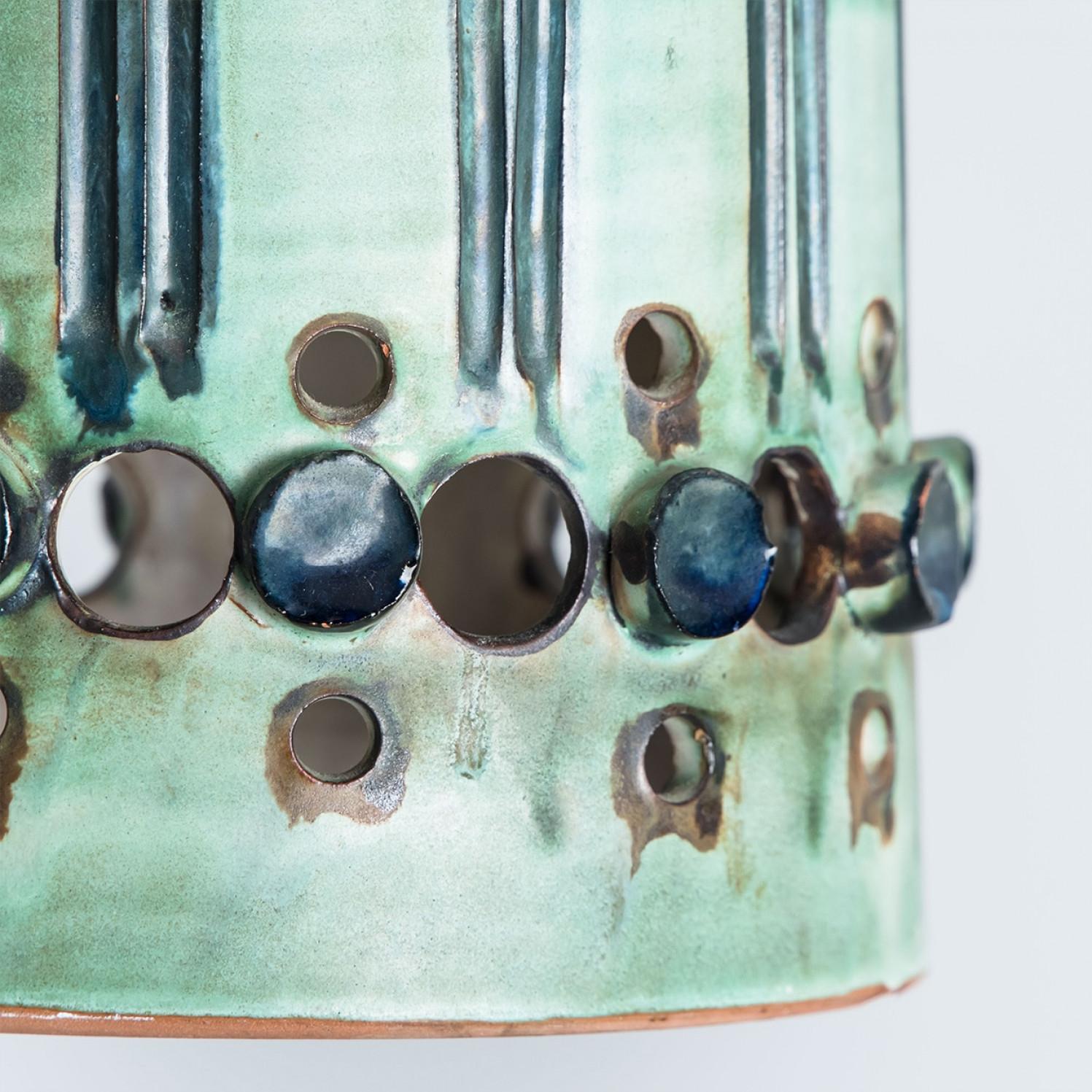 1 de los 10 Colgantes de Cerámica Verde Azul Marrón, Dinamarca 1970 Otro en venta
