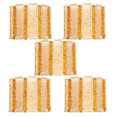 1 of the 10 Drum Wall Sconces Gold-Plated and Ice Glass, Austria