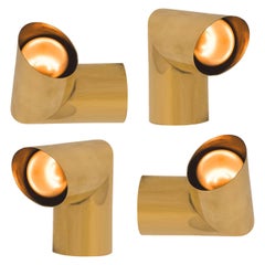 1 of the 10 Geometrical Brass Sconces by Nanda Vigo for Arredoluce, Italy, 1970