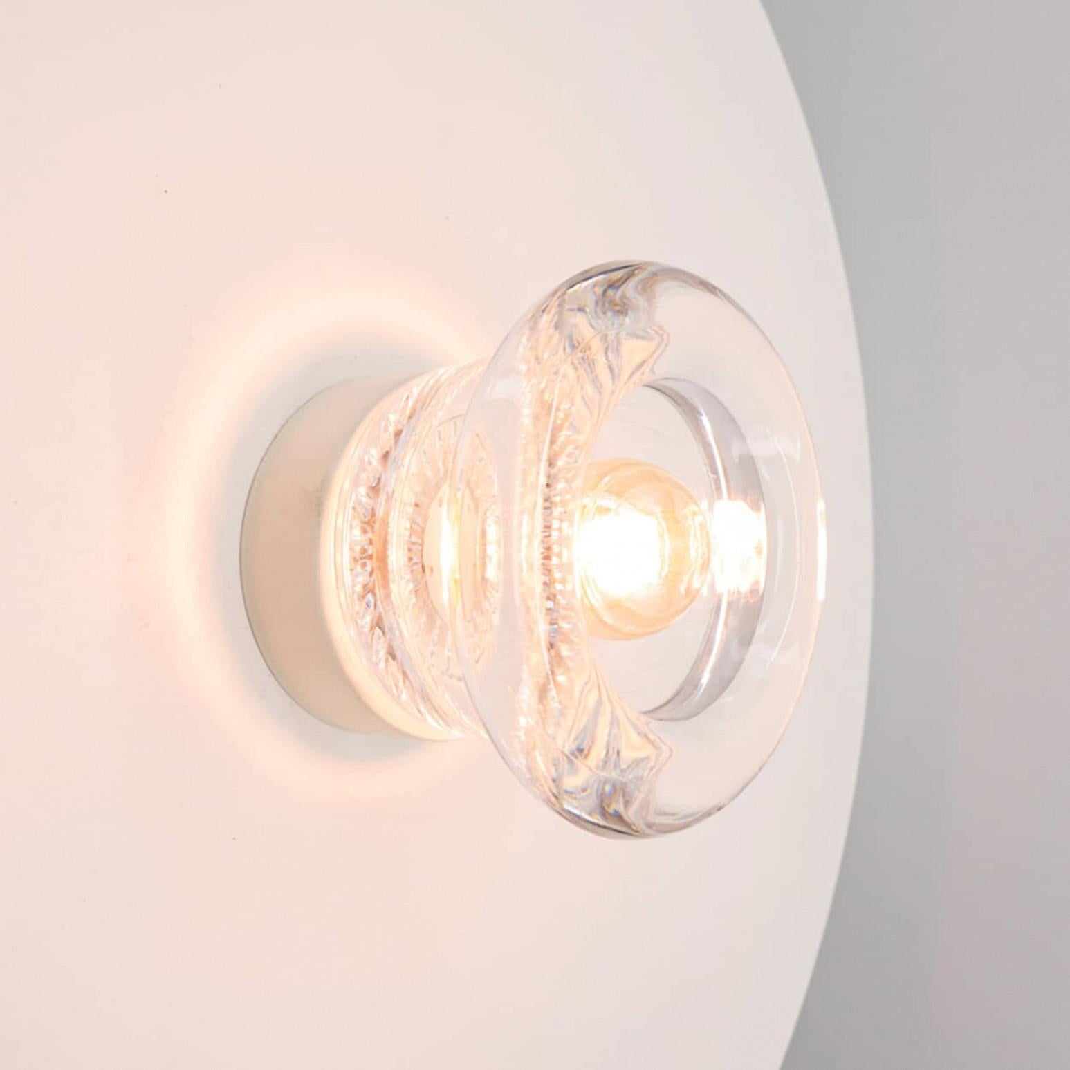 1 of the 10 Glass Wall Sconces/ Flush Mounts by Cosack Leuchten, 1970s For Sale 5