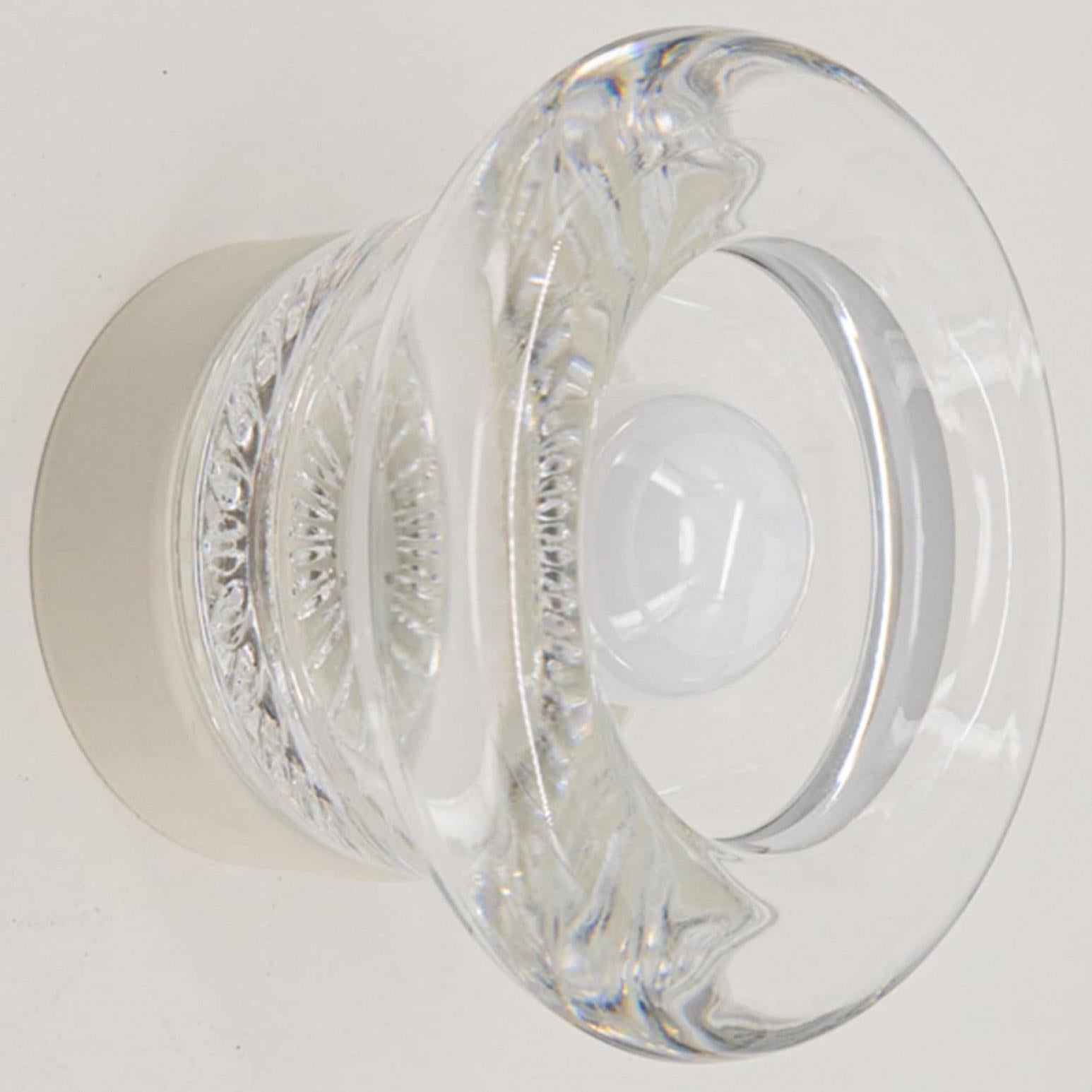 1 of the 10 Glass Wall Sconces/ Flush Mounts by Cosack Leuchten, 1970s For Sale 7