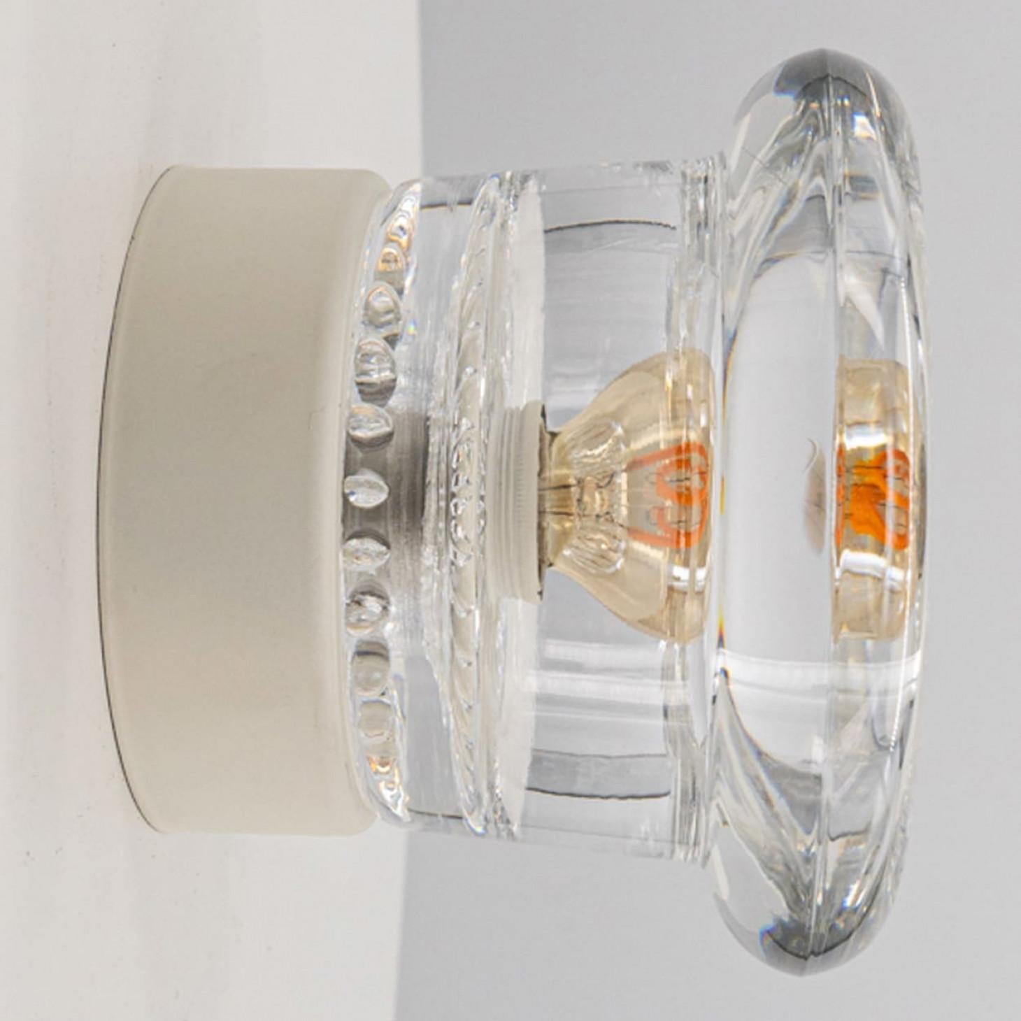 Other 1 of the 10 Glass Wall Sconces/ Flush Mounts by Cosack Leuchten, 1970s For Sale