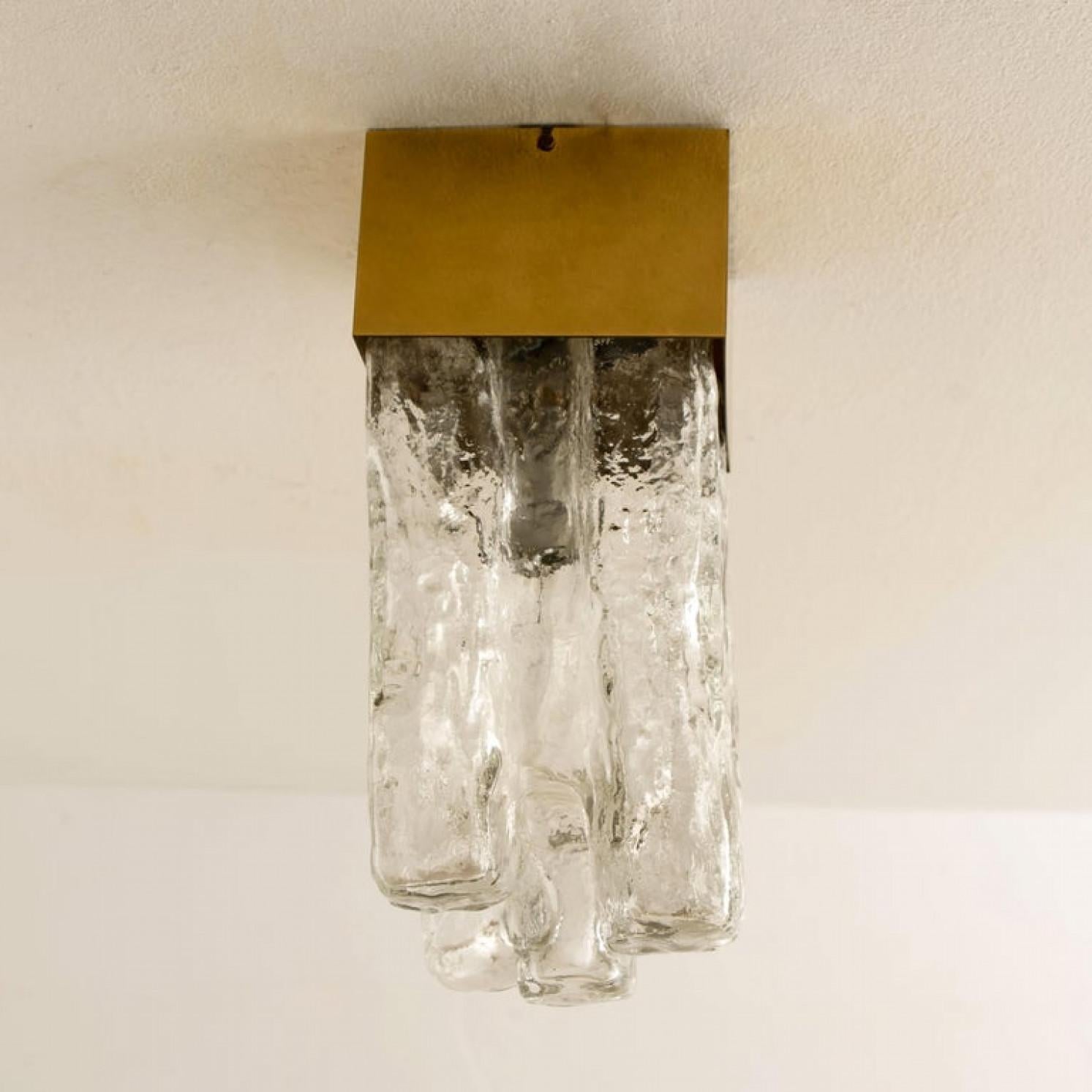 Brass 1 of the 10 J.T. Kalmar Granada Flush Mounts, 1970s For Sale