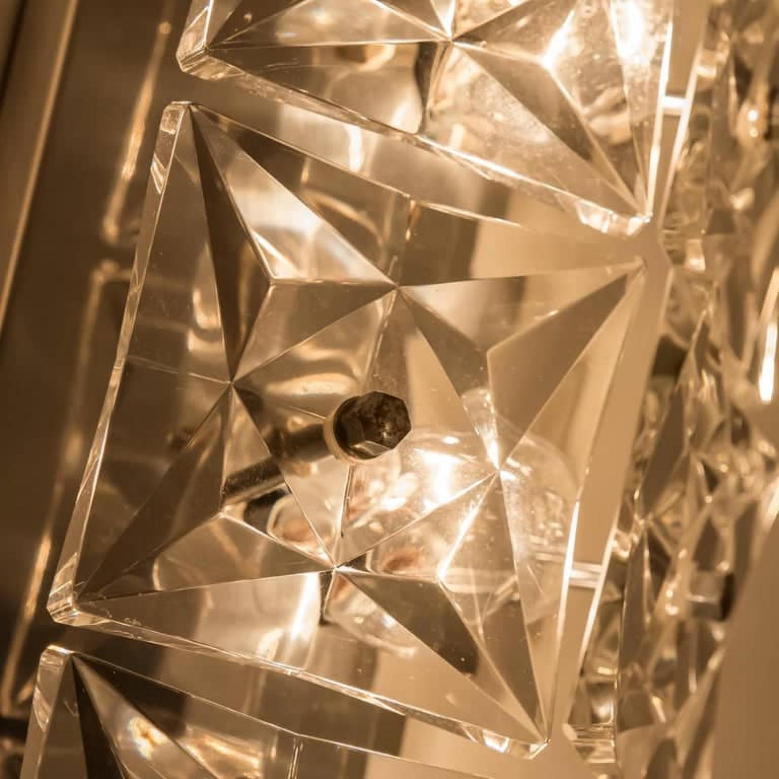 1 of the 10 Kinkeldey Wall Light Fixtures, Nickel Crystal Glass, 1970 For Sale 4