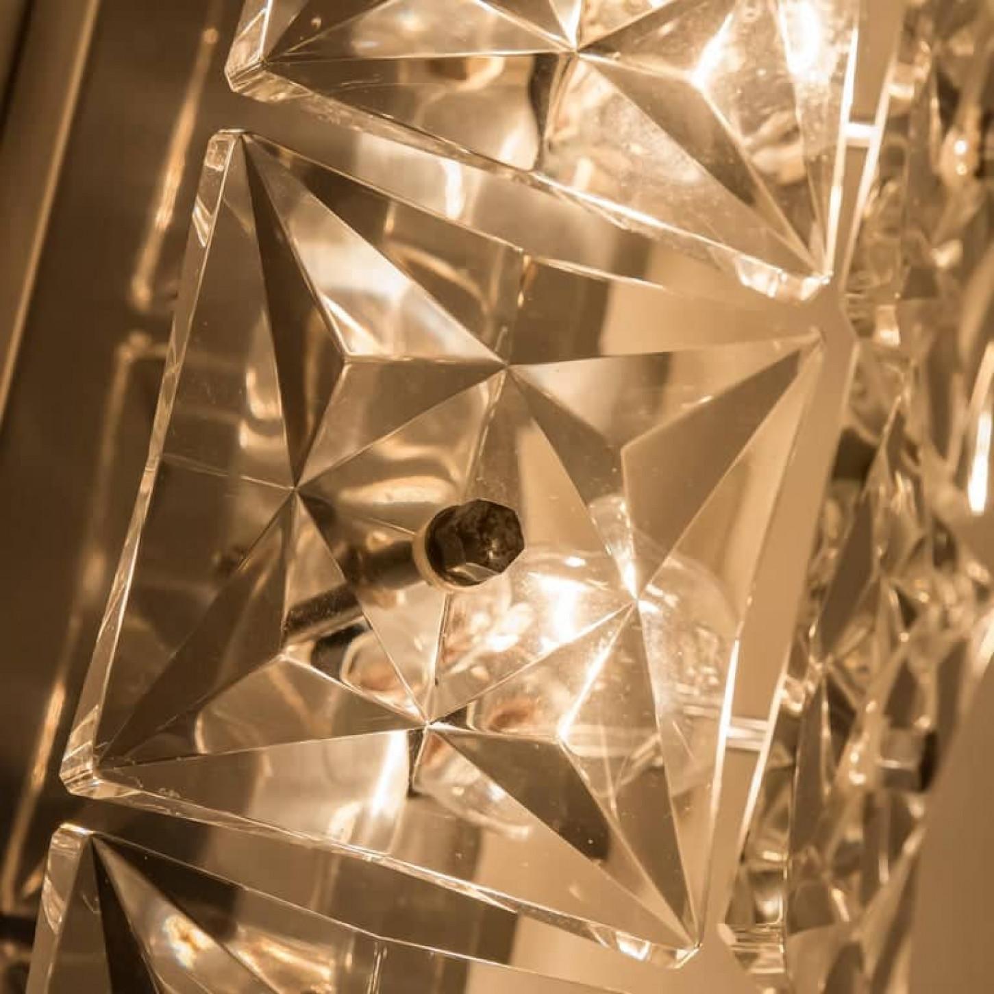 1 of the 10 Kinkeldey Wall Light Fixtures, Nickel Crystal Glass, 1970 For Sale 13