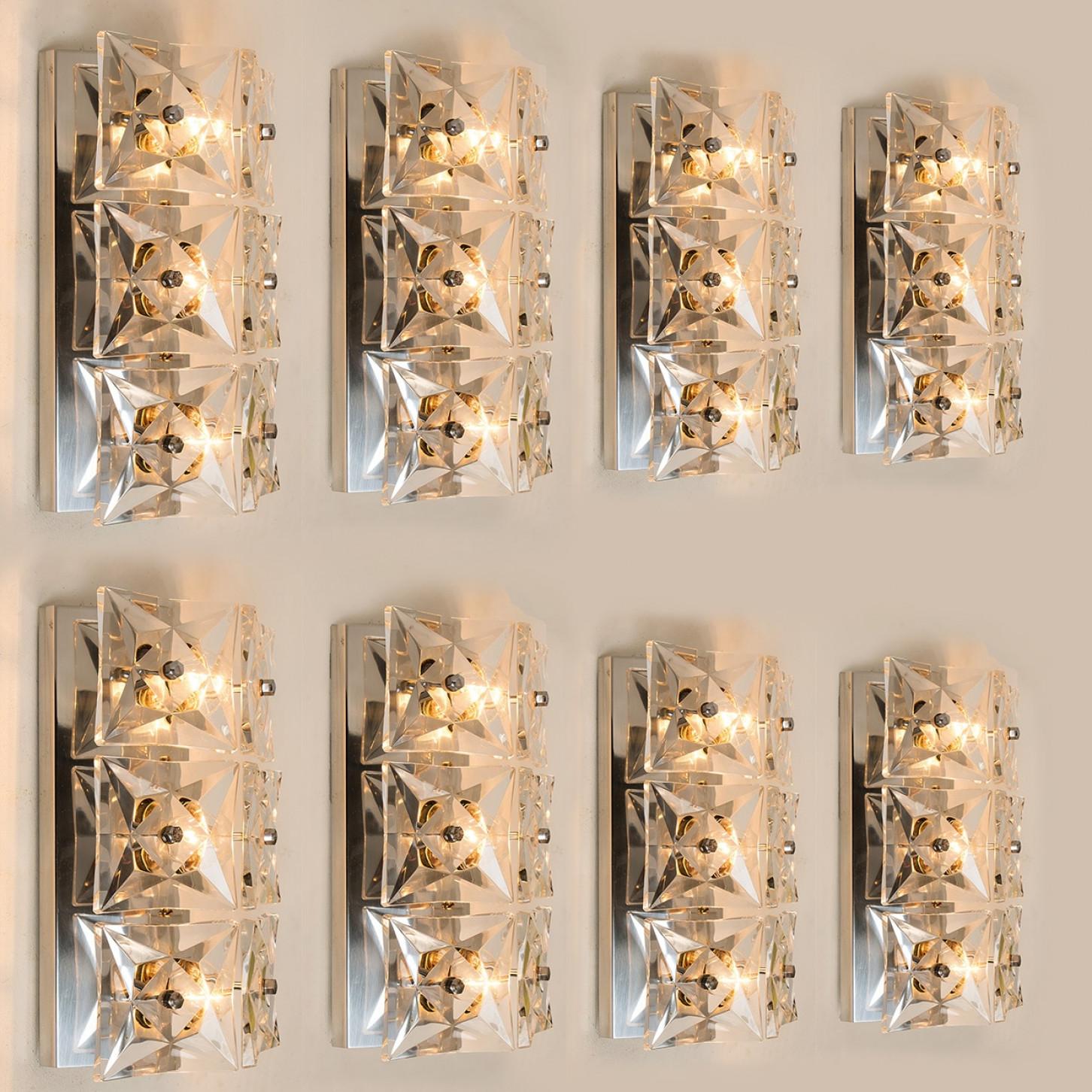 1 de los 10 apliques Kinkeldey, cristal de níquel, 1970 finales del siglo XX en venta