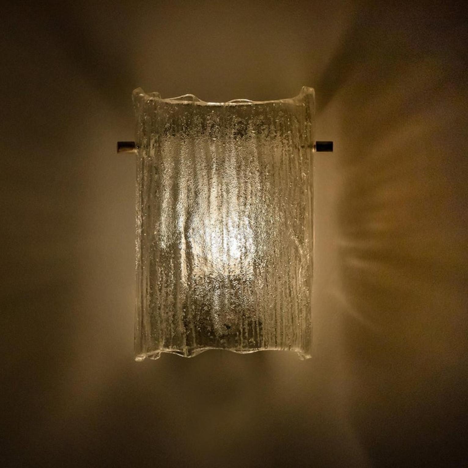 1 of the 10 Massive Glass Wall Light Fixtures by J.T. Kalmar, 1960 For Sale 6