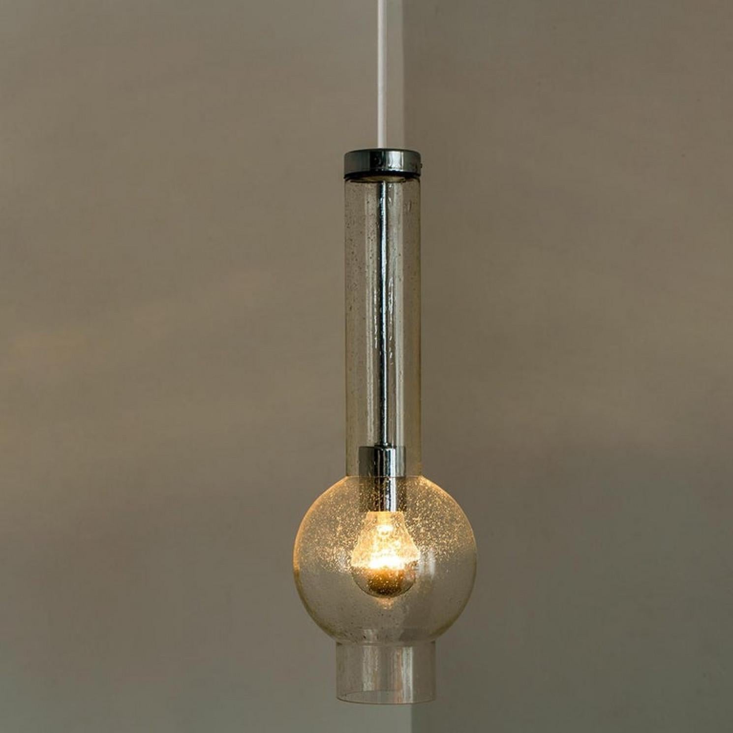 1 of the 10 of Hand Blown Glass Tube Pedant Lights by Staff Lights, 1970s For Sale 4