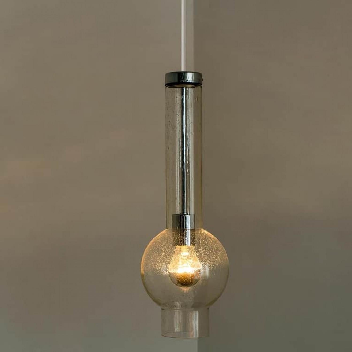 1 of the 10 of Hand Blown Glass Tube Pedant Lights by Staff Lights, 1970s For Sale 4