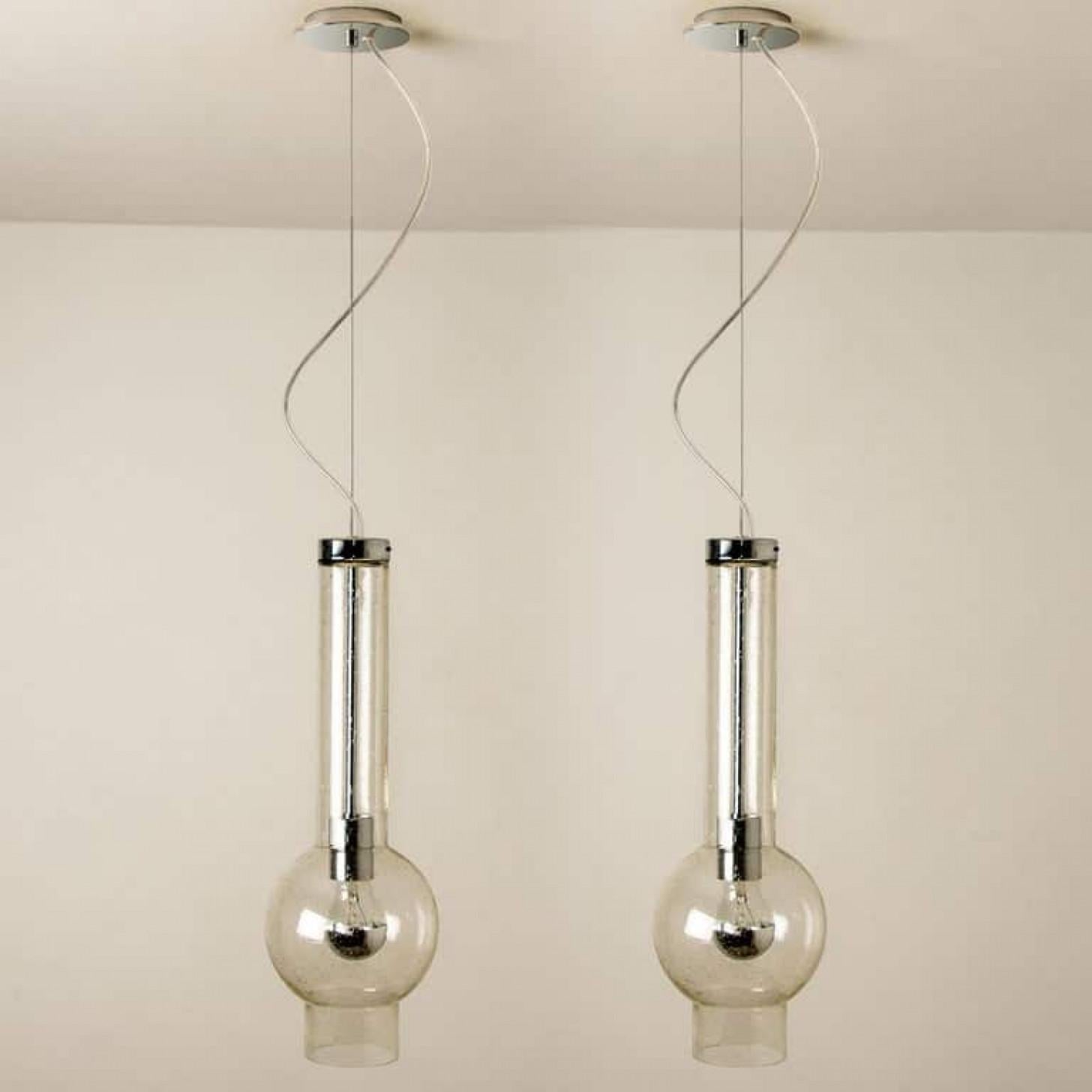 1 of the 10 of Hand Blown Glass Tube Pedant Lights by Staff Lights, 1970s For Sale 5