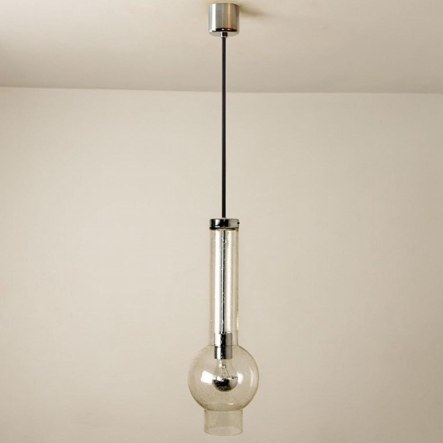 Space Age 1 of the 10 of Hand Blown Glass Tube Pedant Lights by Staff Lights, 1970s For Sale