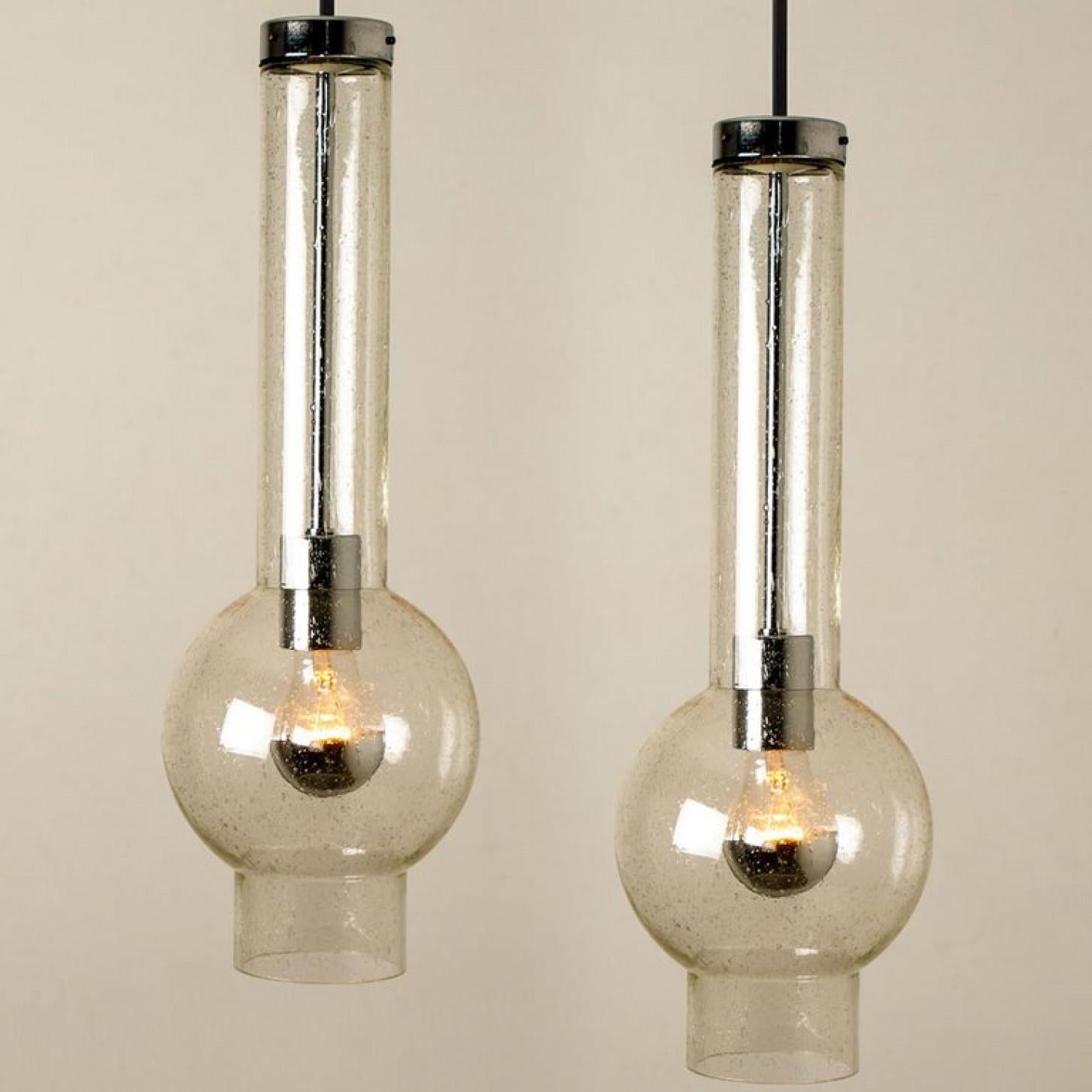1 of the 10 of Hand Blown Glass Tube Pedant Lights by Staff Lights, 1970s For Sale 2