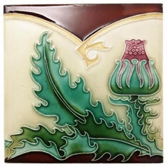 1 of the 10 Unique Antique Relief Tiles, circa 1920 S.A. Pavillions