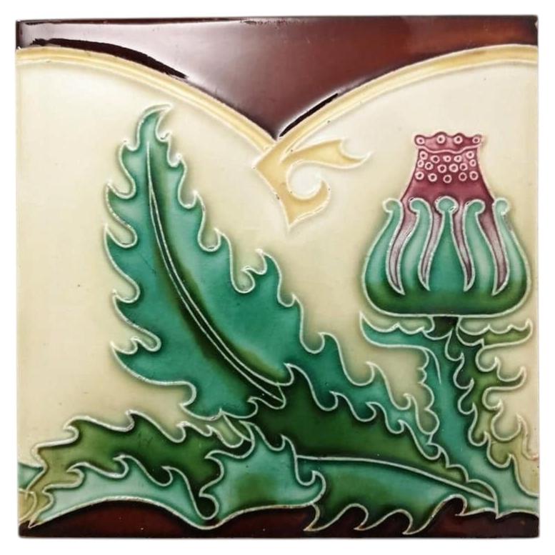 1 of the 10 Unique Antique Relief Tiles, circa 1920 S.A. Pavillions For Sale