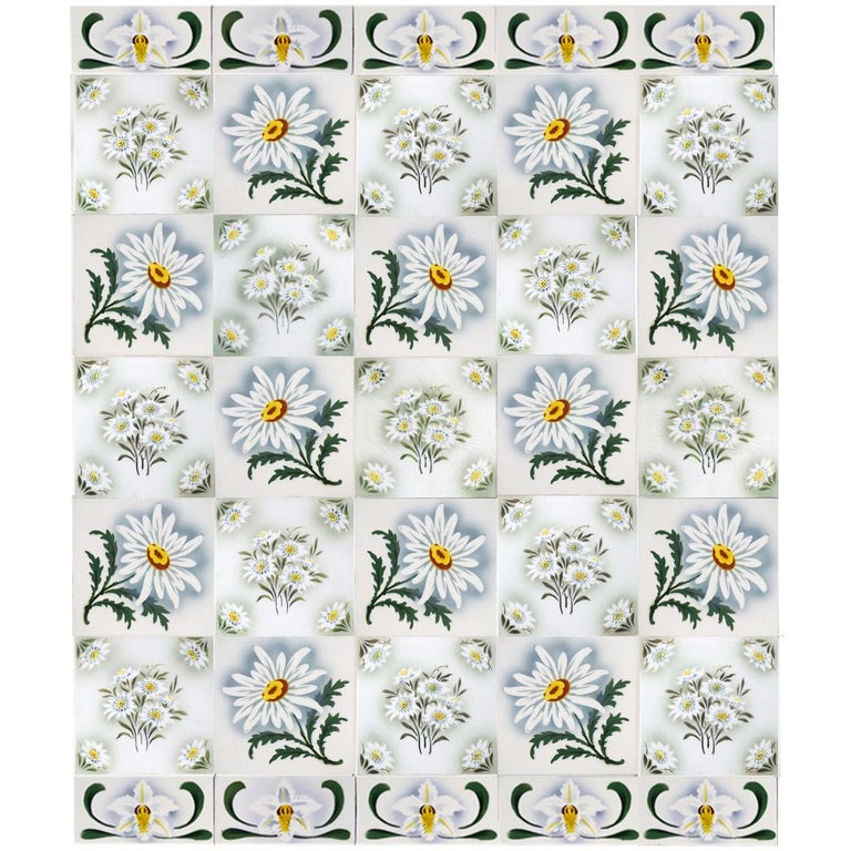 1 of the 100 Antique Ceramic Tiles by Societe Morialme, 1920 at 1stDibs