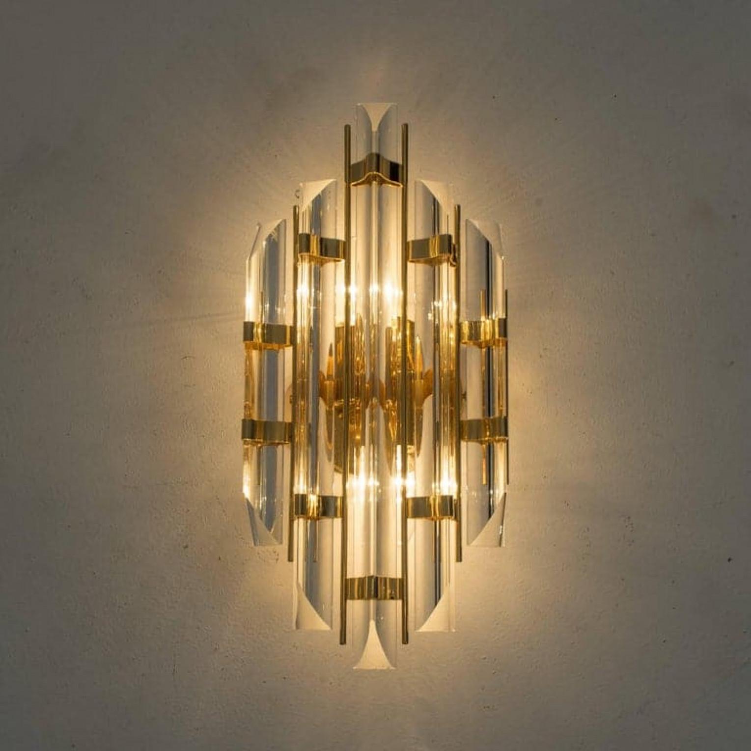 1 de las 11 Lámparas estilo Venini de cristal de Murano y chapadas en oro, Italia en Excelente estado para la venta en Rijssen, NL