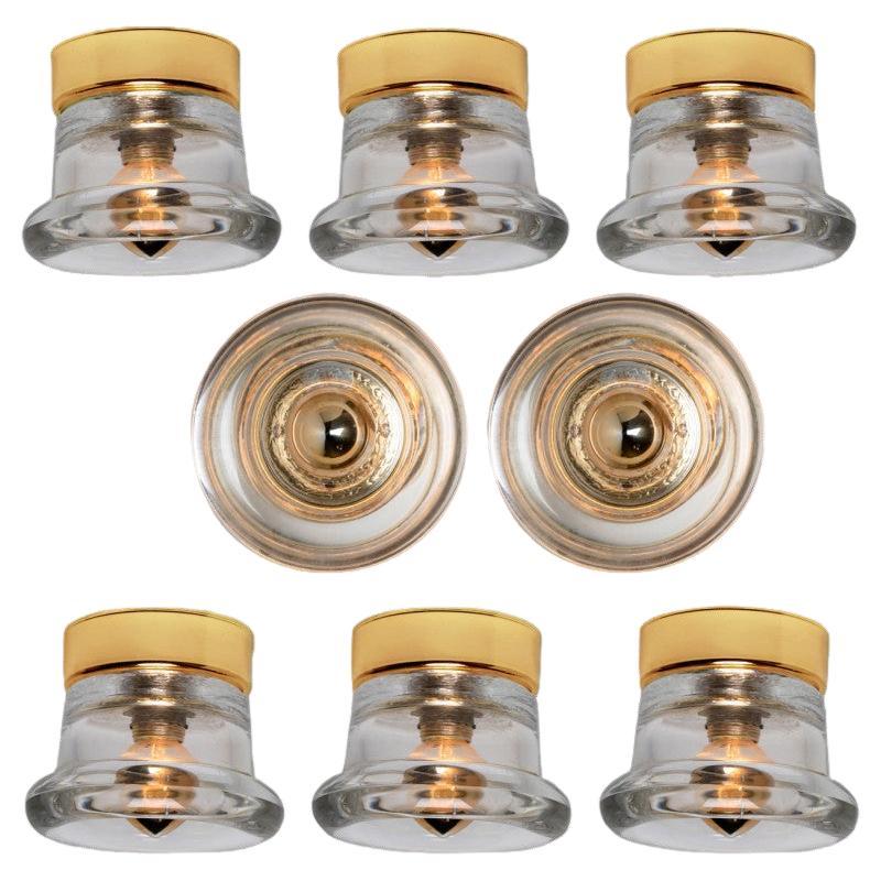 Several Brass Wall Sconces Flush Mounts Cosack Lights, Germany, 1970s