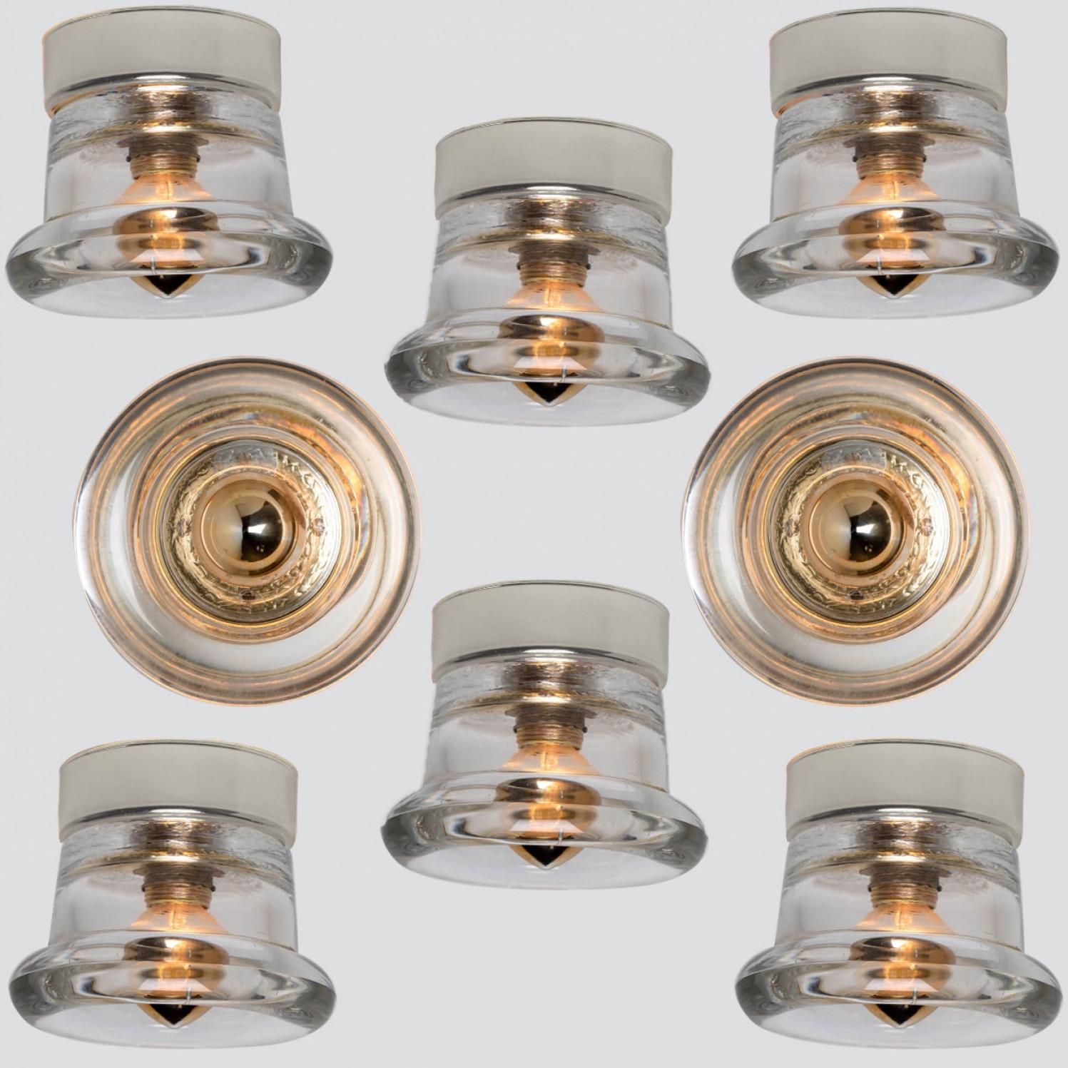 1 of the 12 Glass Chrome Wall Sconces/ Flush Mounts by Cosack Leuchten, 1970s in vendita 6