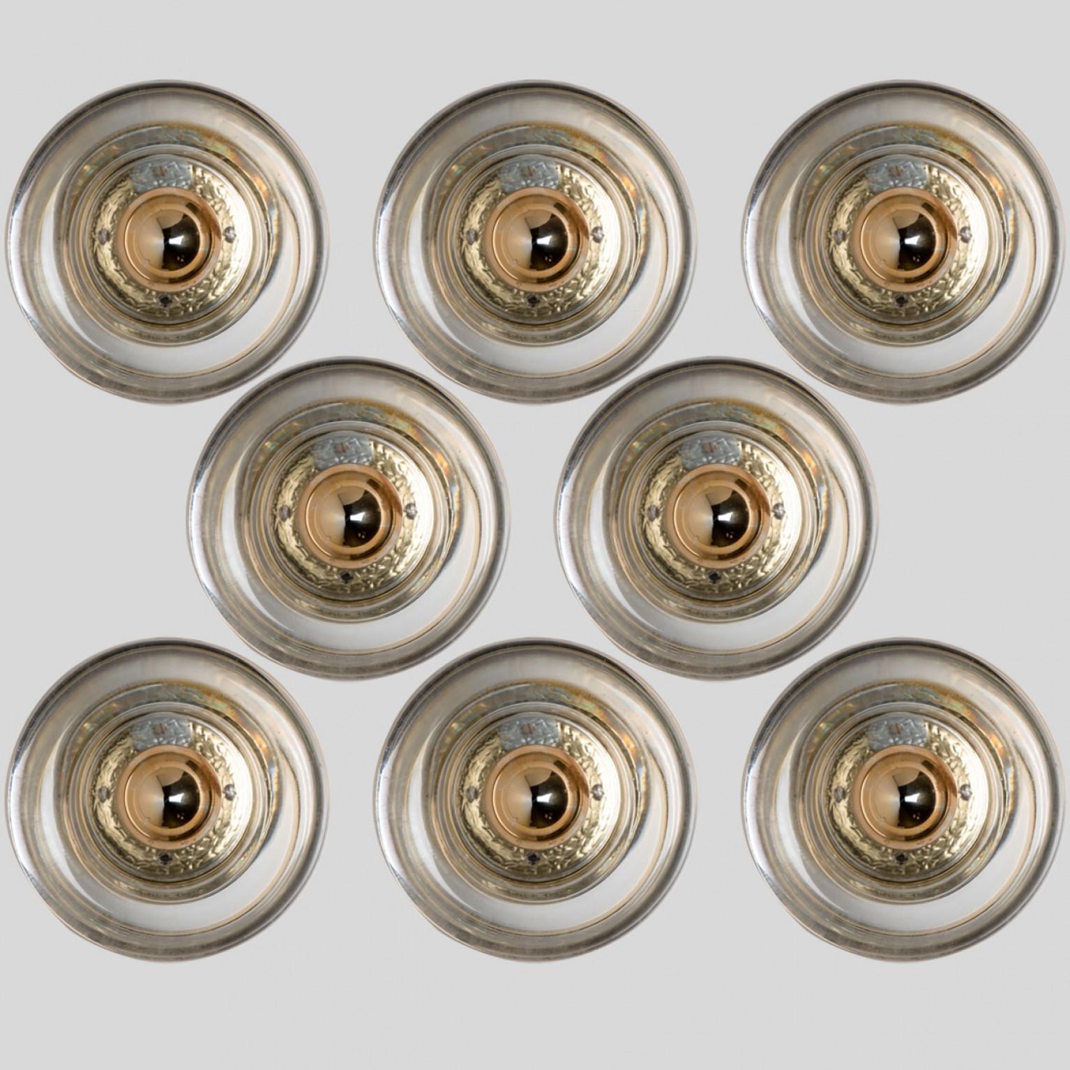1 de los 12 Apliques de Cristal Cromado/ Empotrables de Cosack Leuchten, década de 1970 Moderno de mediados de siglo en venta