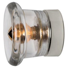 1 of the 12 Glass Chrome Wall Sconces/ Flush Mounts by Cosack Leuchten, 1970s