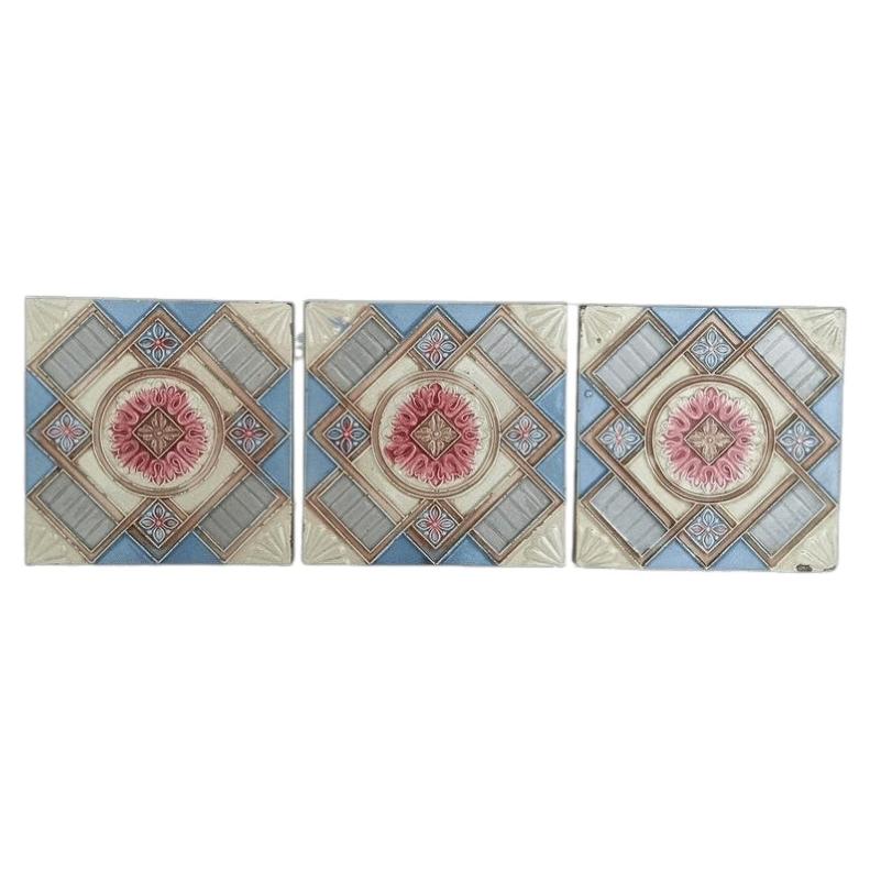 1 of the 12 Glazed Relief Tiles Produits Céramiques de la Dyle, circa 1930