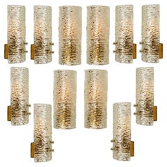 1 of the 12 Handmade Brass and Glass Wall Lights or Sconces by J.T. Kalmar