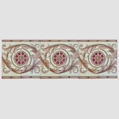 1 of the 12 Sets Art Deco Glazed Relief Tiles by Freres and Hemiksen, circa 1920