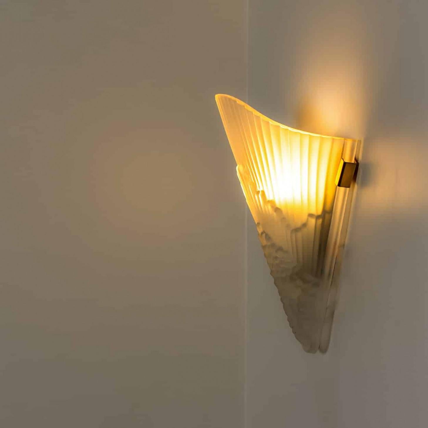 1 delle 14 applique in vetro smerigliato in stile Art Déco, 1960 in vendita 4