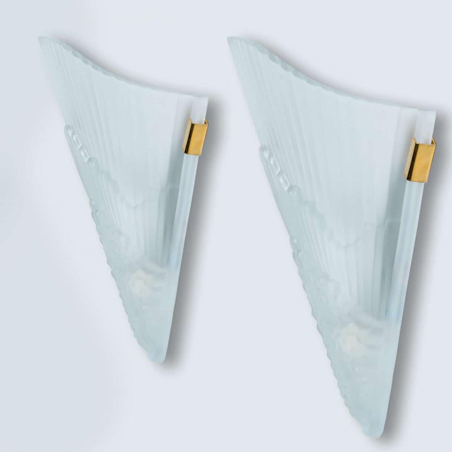 1 delle 14 applique in vetro smerigliato in stile Art Déco, 1960 in vendita 2