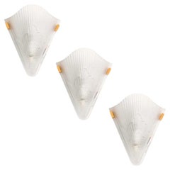 1 of the 14 Art Deco Style Frosted Glass Glass Wall Lights, 1960