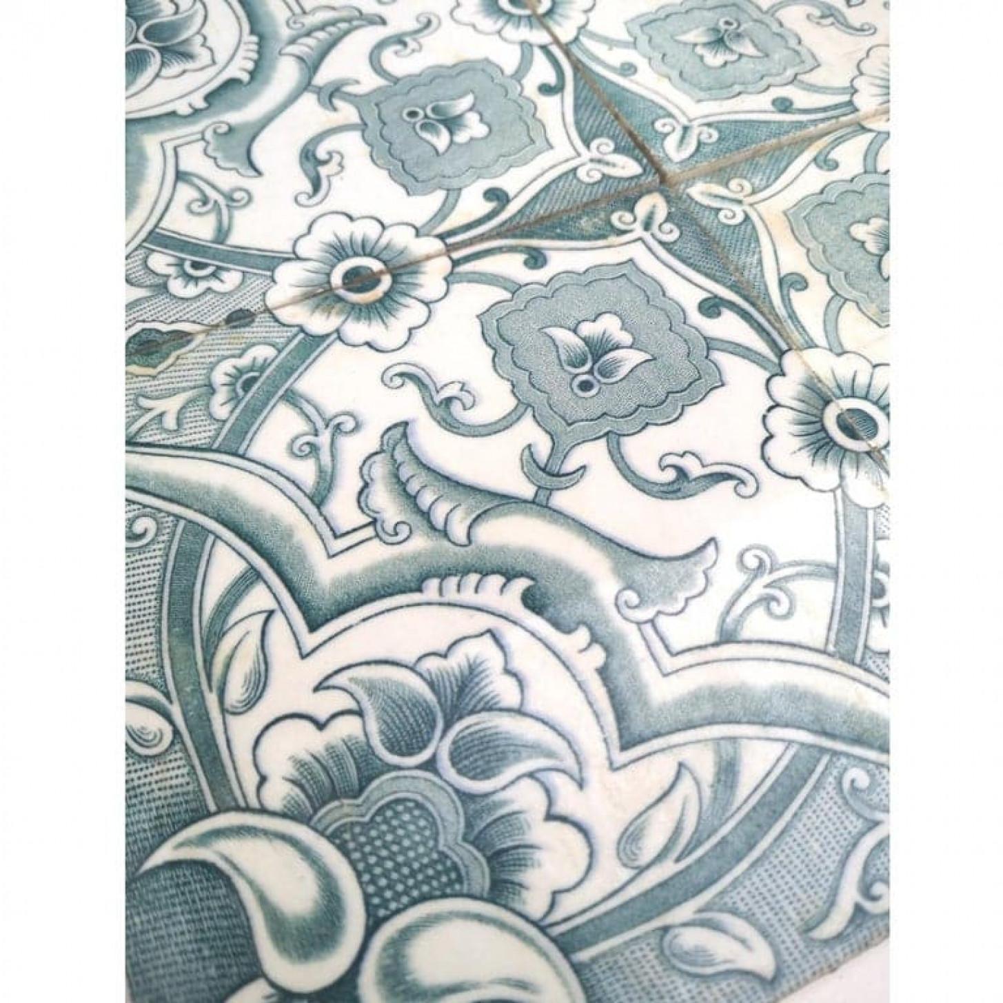 1 de los 150 azulejos Art Déco de Boch Freres, la Louvière, años 20 en Bueno estado para la venta en Rijssen, NL