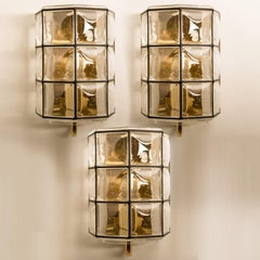1 von 16 Wandleuchten aus Eisen und Blasen-Glas von Limburg, Deutschland, 196