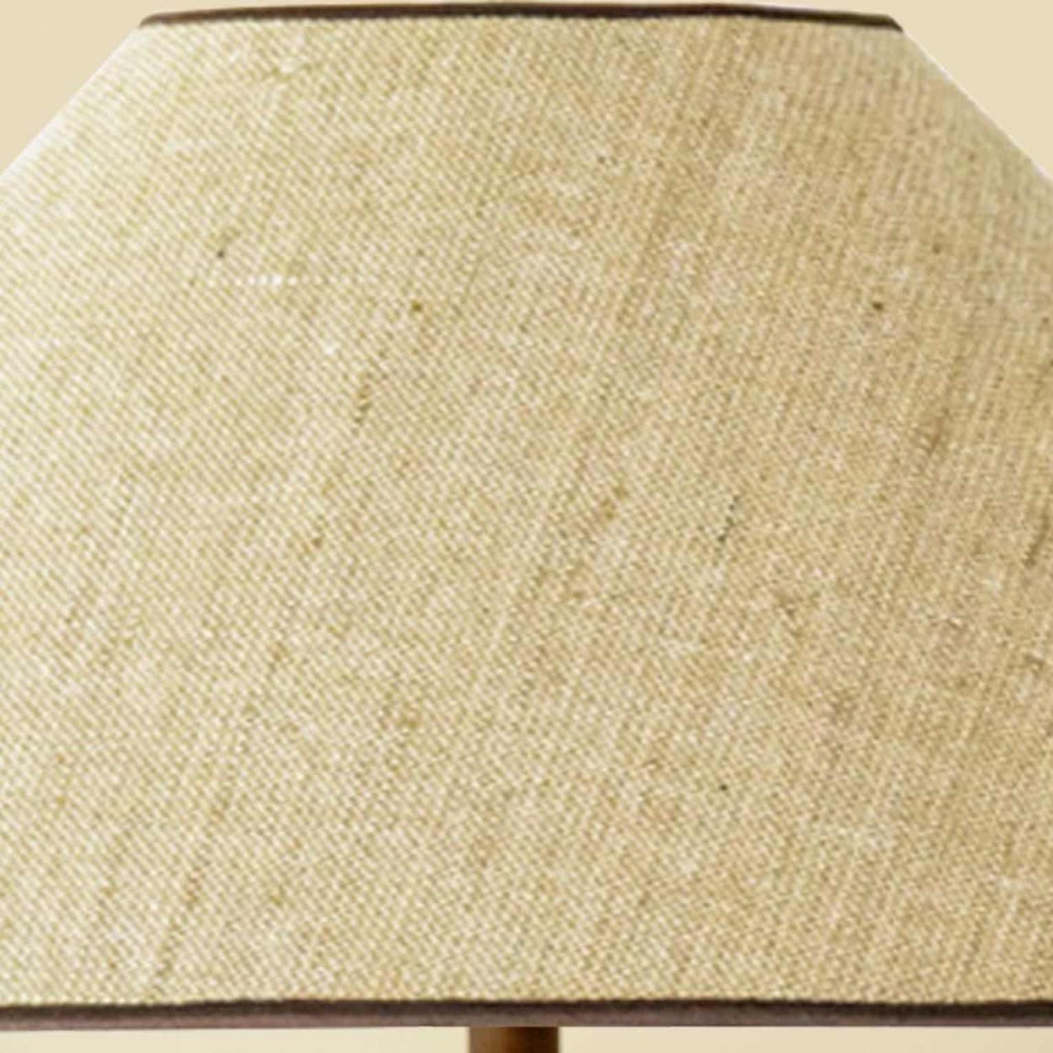 1 of the 2 Amber Bubble Glass Table Lamps, Custom Beige Lampshade by R. Houben Bon état - En vente à Rijssen, NL