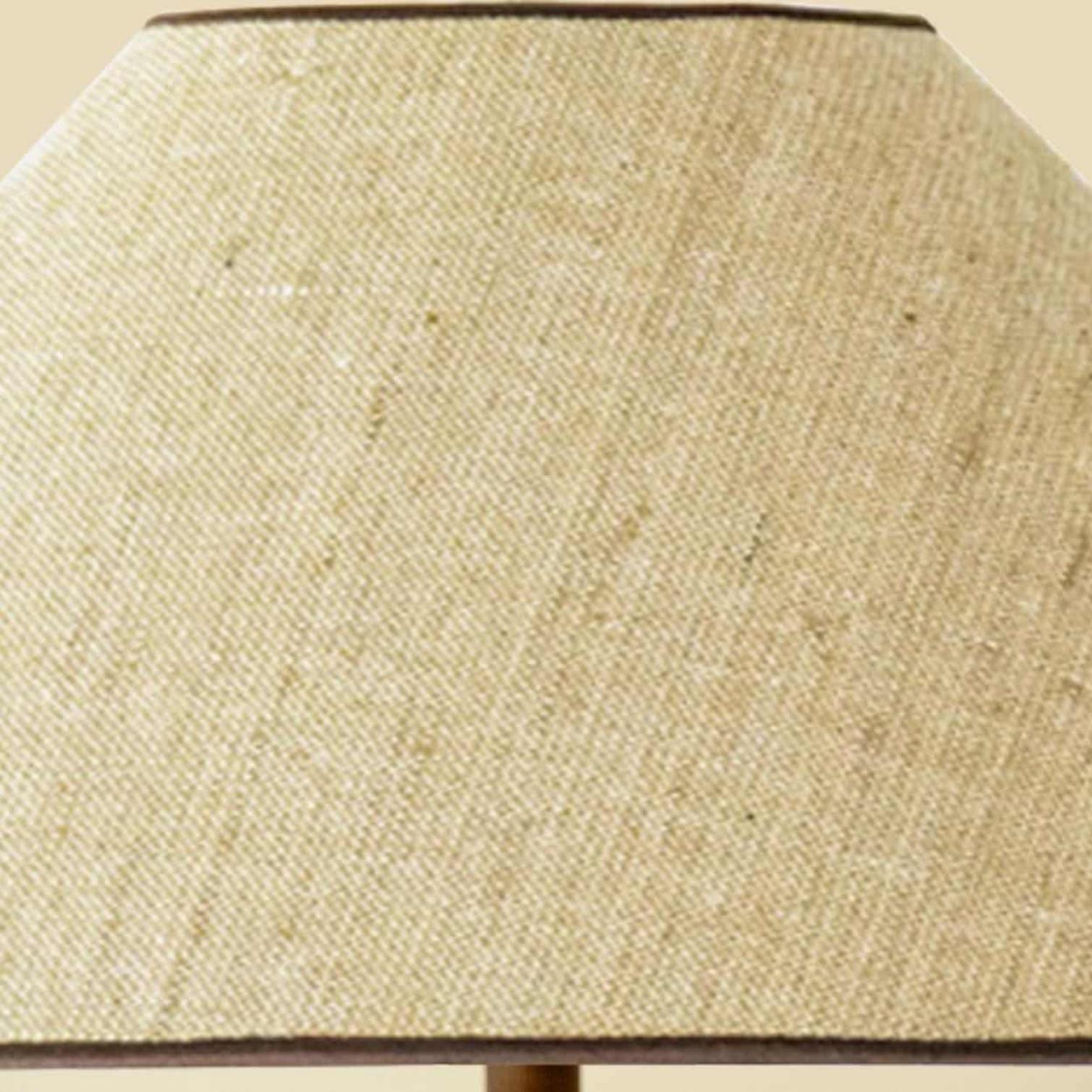 Late 20th Century 1 of the 2 Amber Bubble Glass Table Lamps, Custom Beige Lampshade by R. Houben For Sale