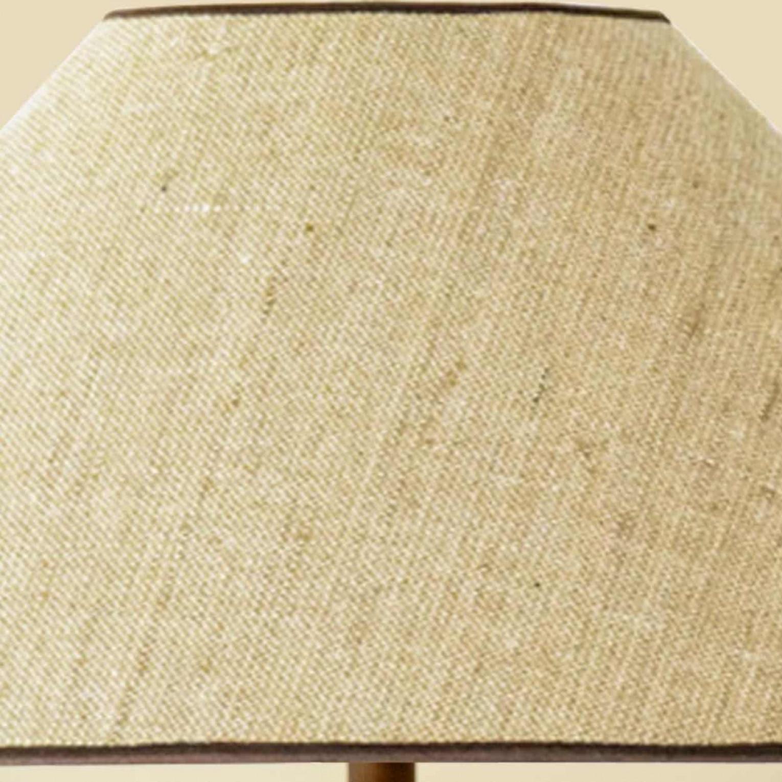 Late 20th Century 1 of the 2 Amber Bubble Glass Table Lamps, Custom Beige Lampshade by R. Houben For Sale