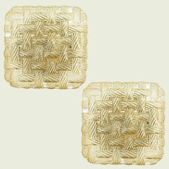 1 of the 2 Amber Glass Flush Mounts in style of Helena Tynell, Germany 1960