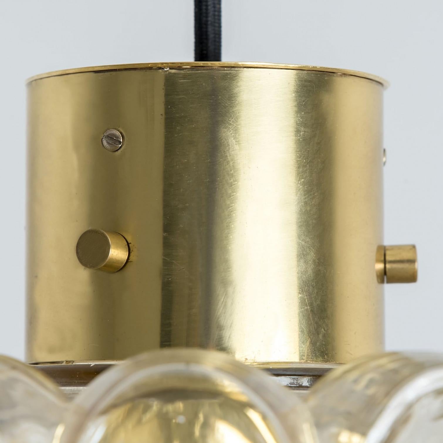 1 de los 2 Pedantes de cristal ámbar de Helena Tynell para Glashütte Limburg, 1970 en venta 3