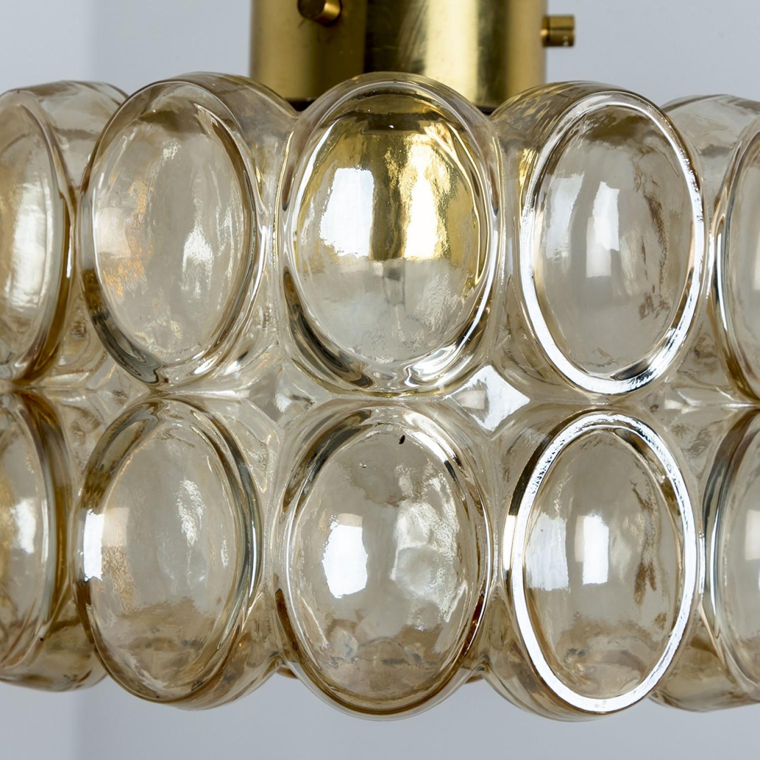 1 of the 2 Amber Glass Pedants by Helena Tynell for Glashütte Limburg, 1970 For Sale 4