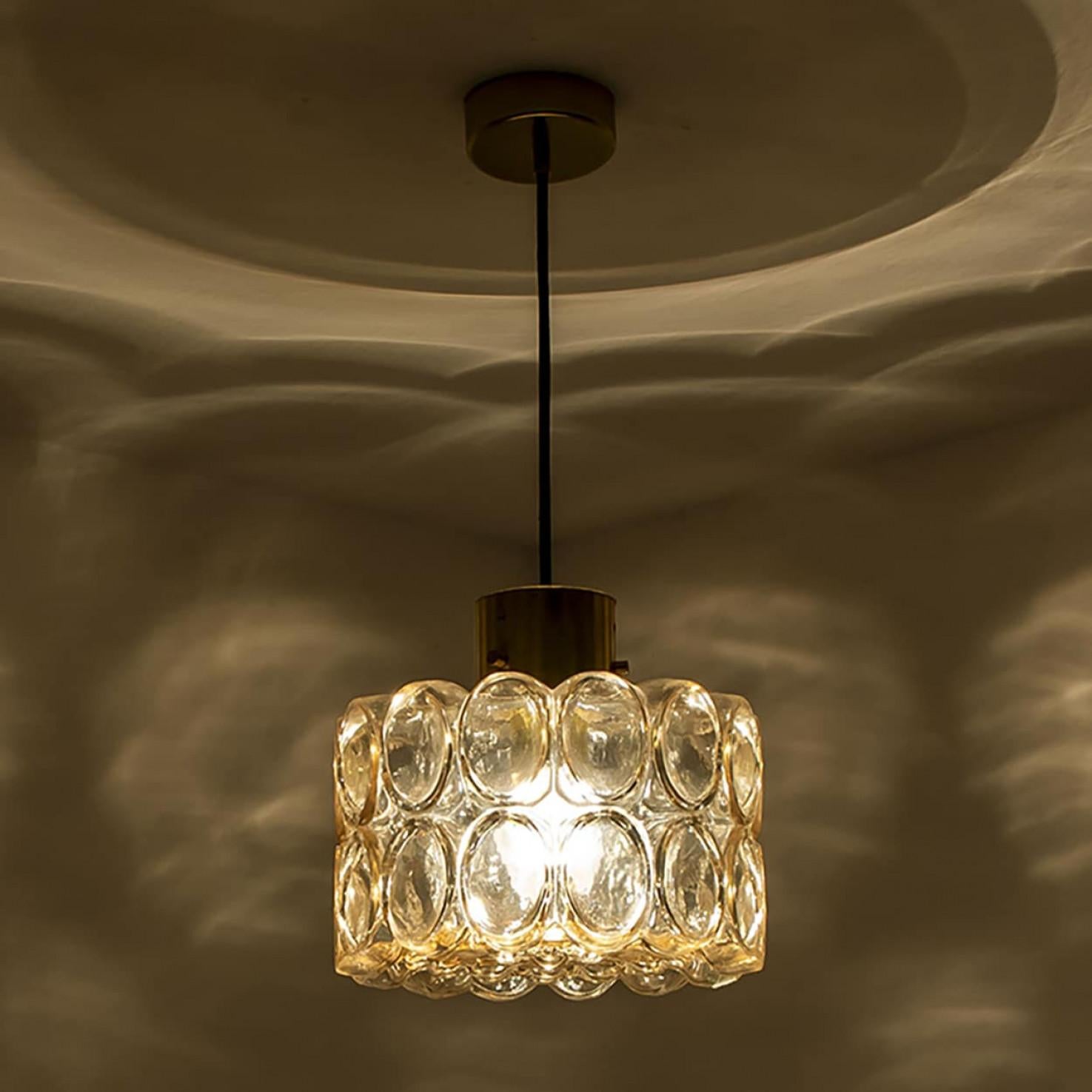 1 of the 2 Amber Glass Pedants by Helena Tynell for Glashütte Limburg, 1970 For Sale 1