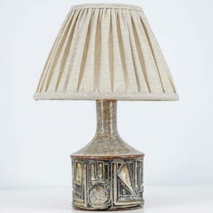 1 delle 2 lampade Axella in ceramica beige-marrone di Jette Helleroe, Danimarca 1970