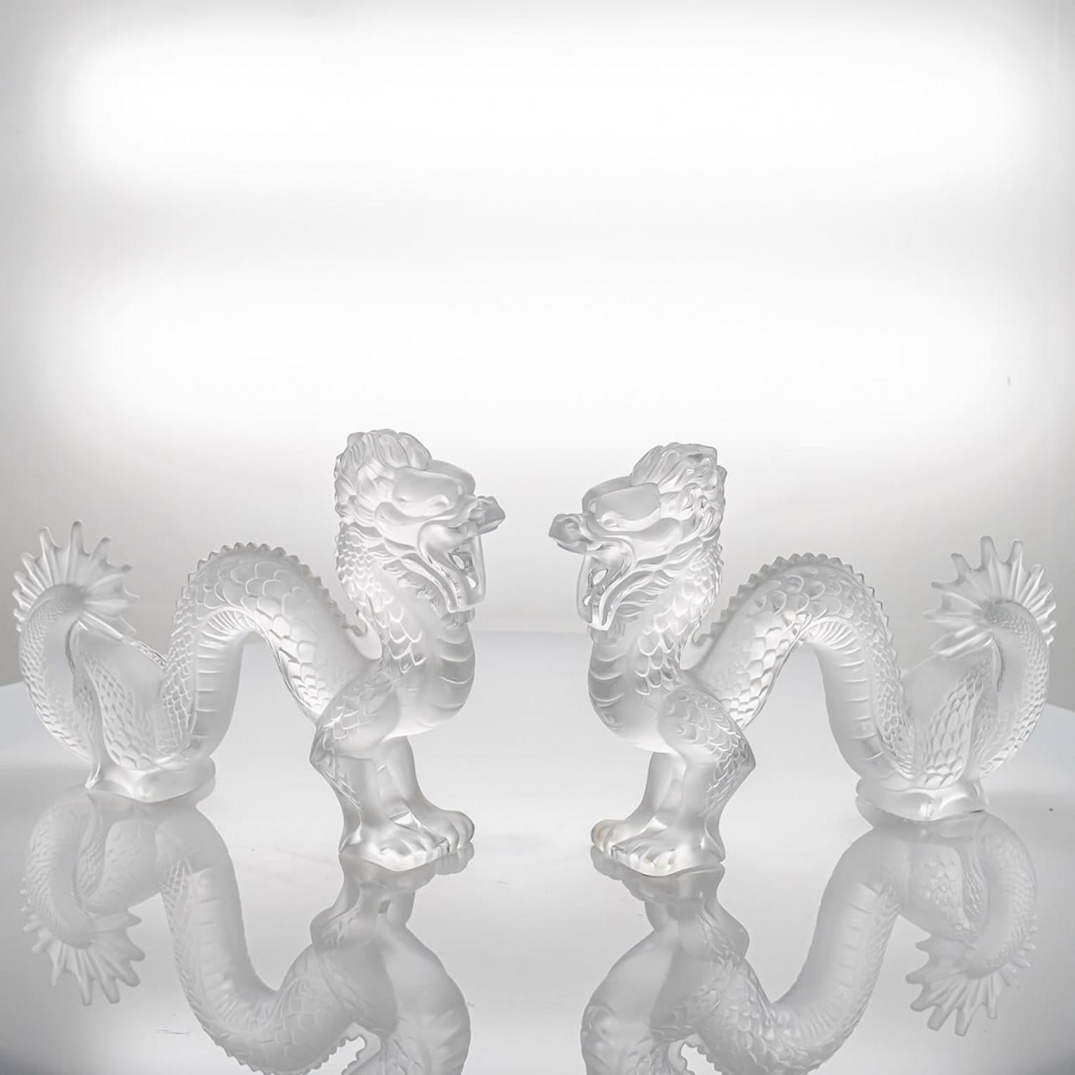 1 delle 2 sculture di drago in cristallo di Baccarat, Francia in vendita 2