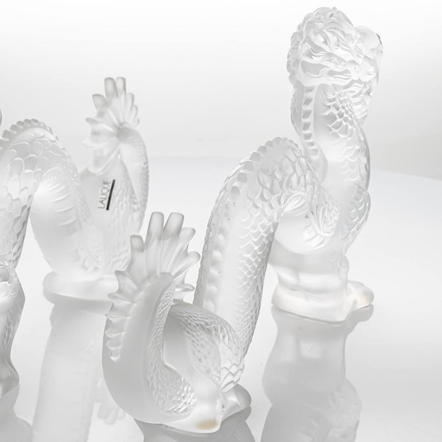 Art Nouveau 1 delle 2 sculture di drago in cristallo di Baccarat, Francia in vendita