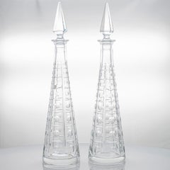 1 of the 2 Baccarat Structured Exquise Clear Crystal Carafe, France