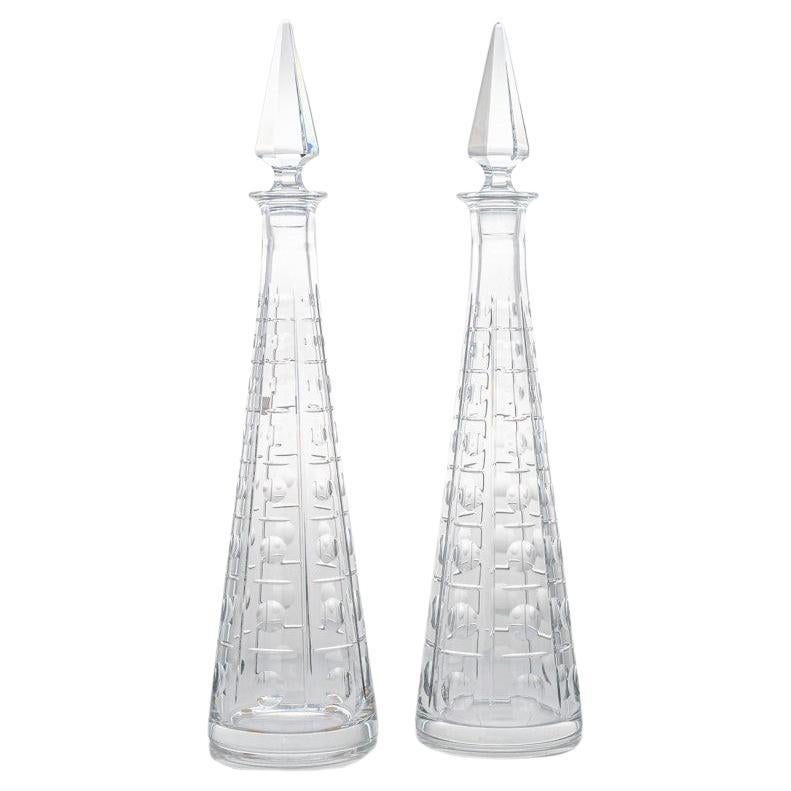 1 der 2 Baccarat Structured Exquise Karaffe aus klarem Kristall, Frankreich im Angebot