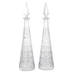 1 of the 2 Baccarat Structured Exquise Clear Crystal Carafe, France