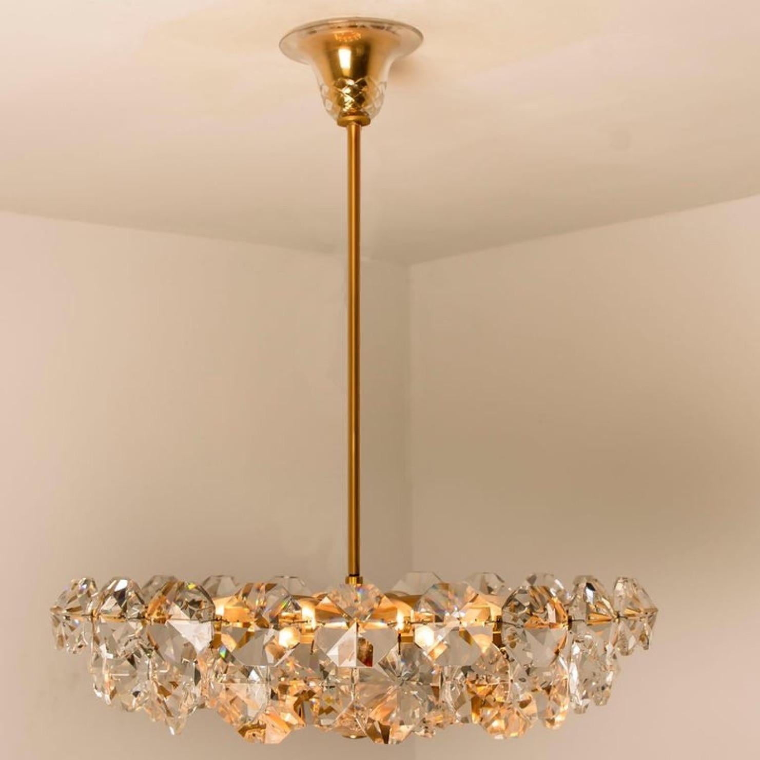 1 of the 2 Bakalowits & Söhne Crystal Chandeliers, Brass and Crystal Glass, Aust For Sale 4