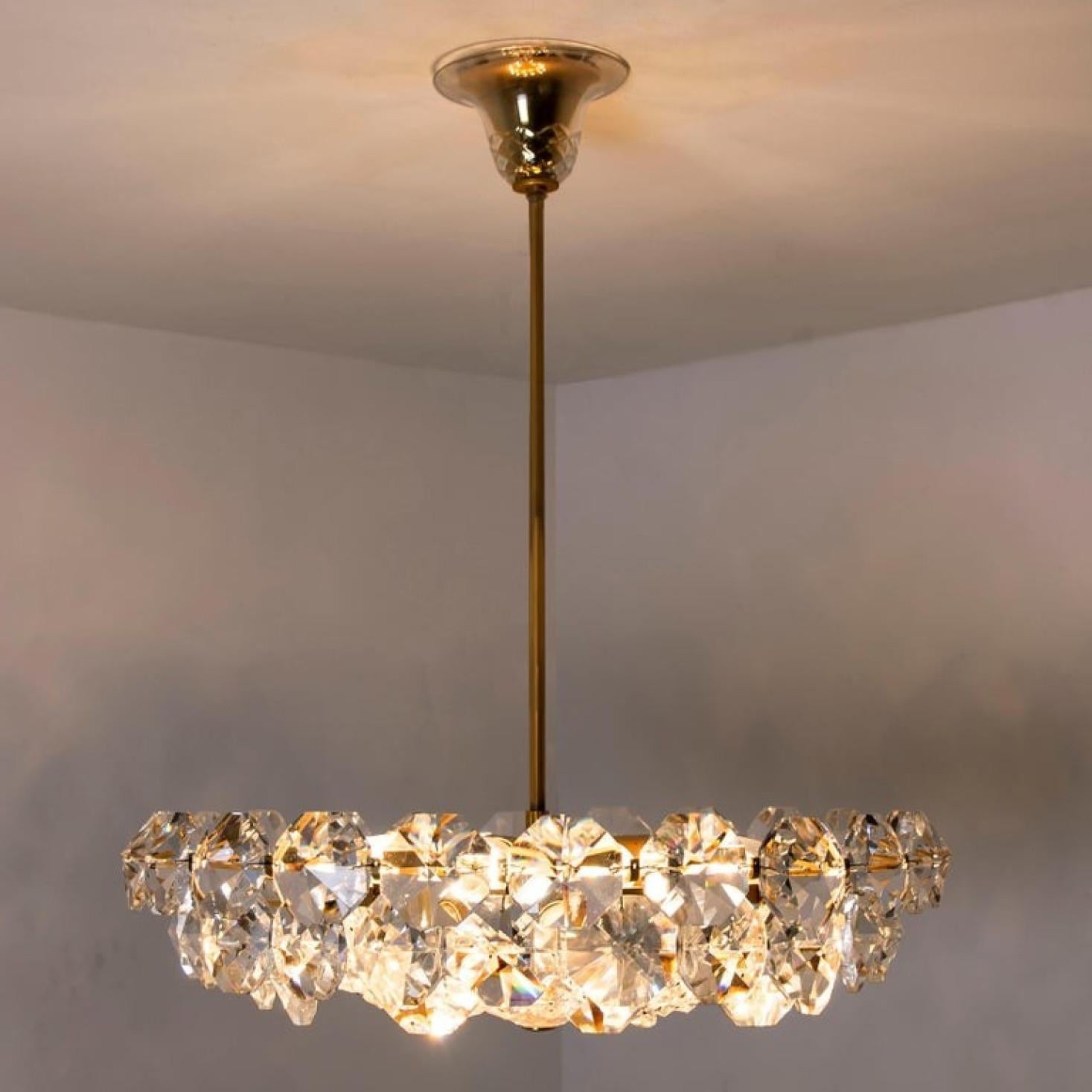 1 of the 2 Bakalowits & Söhne Crystal Chandeliers, Brass and Crystal Glass, Aust For Sale 7