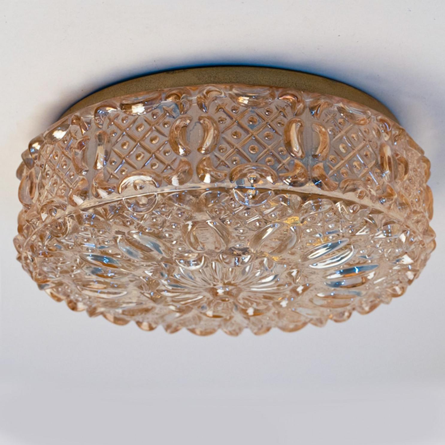 1 of the 2 Beautiful Glass Flush Mounts/Wall Lights in style of Tynell For Sale 5