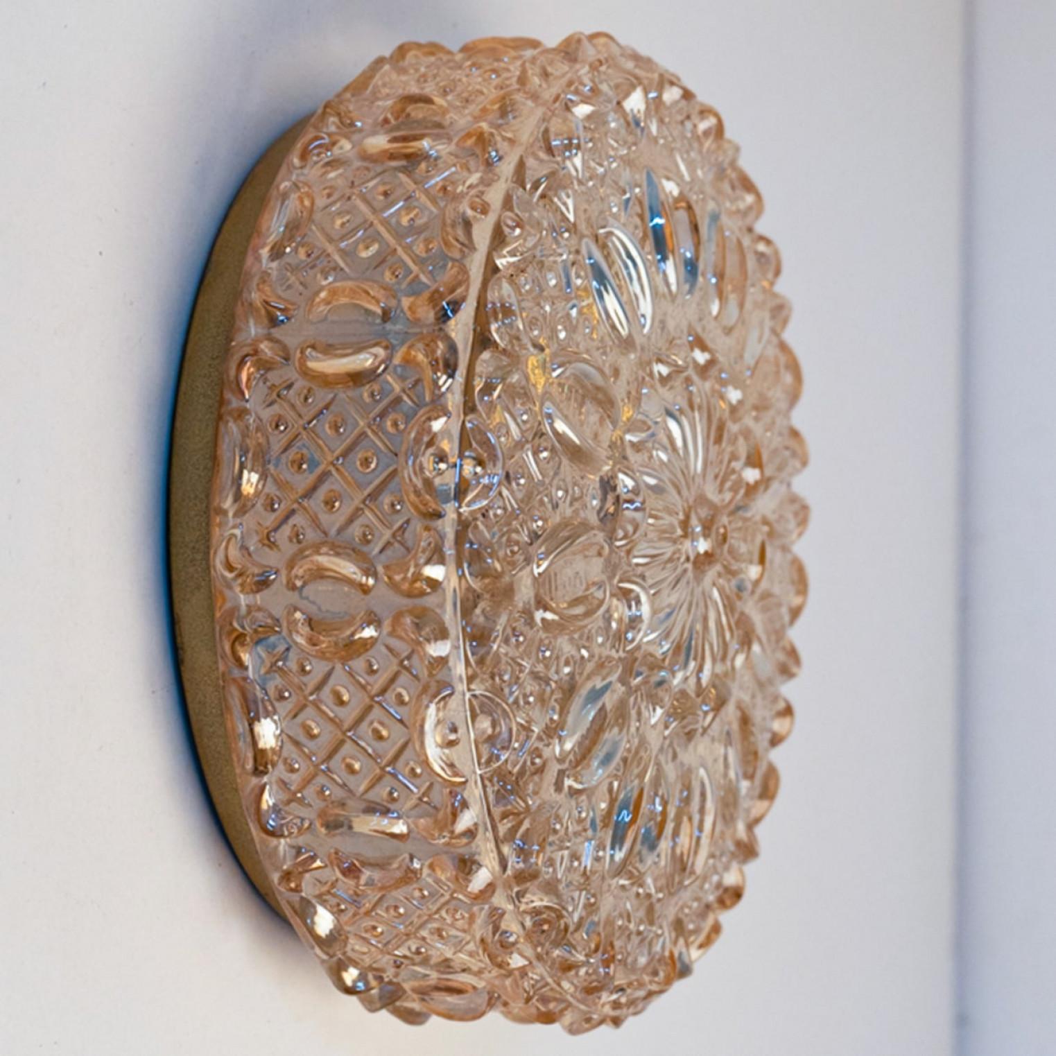 1 of the 2 Beautiful Glass Flush Mounts/Wall Lights in style of Tynell For Sale 6