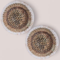1 delle 2 bellissime applique rotonde in ceramica nello stile di Axella, Danimarca